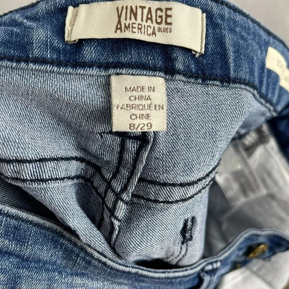 Vintage America Women Skinny Ankle Denim Jeans  Size‎ 8/29 - Picture 8 of 9